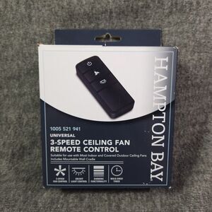 Hampton Bay Universal 3-Speed Remote & Reciever Black